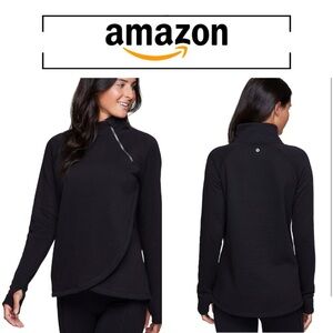 Black Women's Asymmetrical Zip Sweatshirt